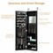Full Length Mirror Jewelry Cabinet with Ring Slots and Necklace Hooks